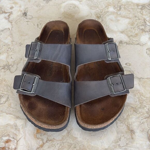 Birkenstock Arizona Soft Footbed - Nubuck Leather Concrete Grey - Picture 4 of 13